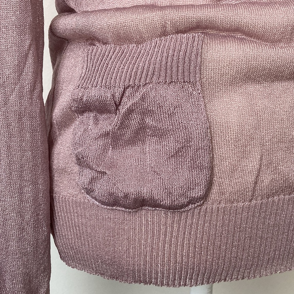 Violet Long Sleeve Sheer Top with Tiny Pockets - Picture 5 of 9